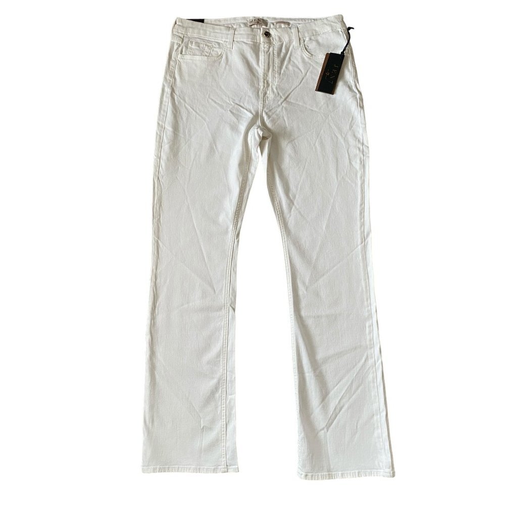 Jen7 by 7 for all mankind women's white long slim bootcut denim jeans size 14